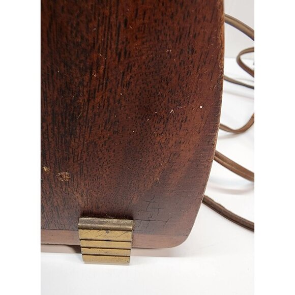 Vintage Seth Thomas Wood Mantel Clock With Brass Accents - Picture 5 of 16